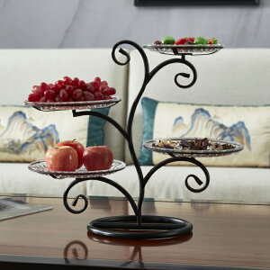 客廳茶幾多層水果盤點心蛋糕架現代簡約時尚創意糖果旋轉干果盤