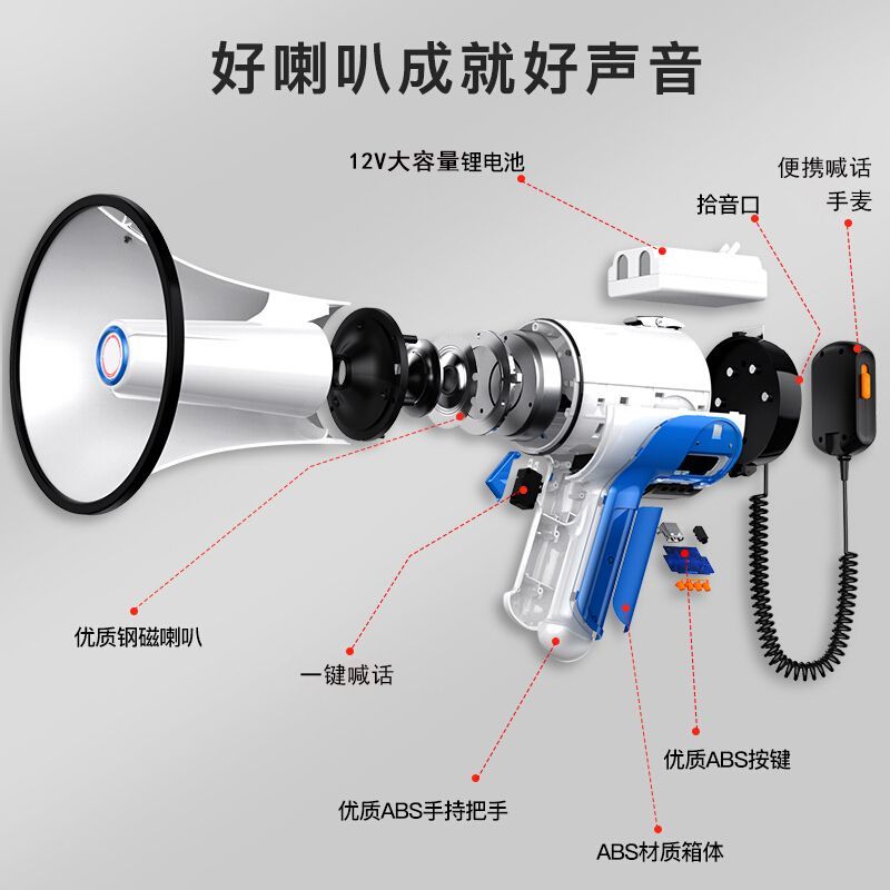 【台灣公司 超低價】100W大功率手持喊話器擴音喇叭揚聲器擴音器喊話器大音量大喇叭 3