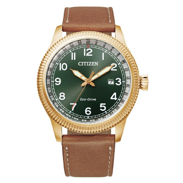 CITIZEN 星辰 BM7483-15X 光動能 復古風紳士手錶 父親節推薦款 / 玫瑰金x綠 42.5mm｜樂天全館特惠中★指定刷卡回饋10%