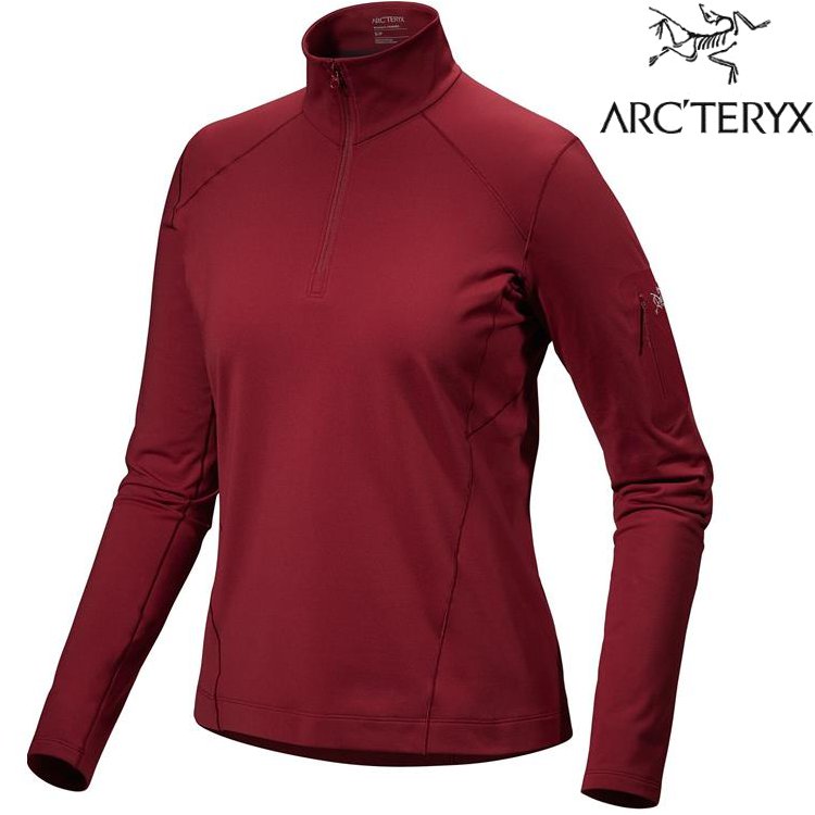 Arcteryx 始祖鳥 Rho Zip Neck 女款 長袖排汗衣/刷毛套頭衫 X000007336 波爾多紅 Bordeaux