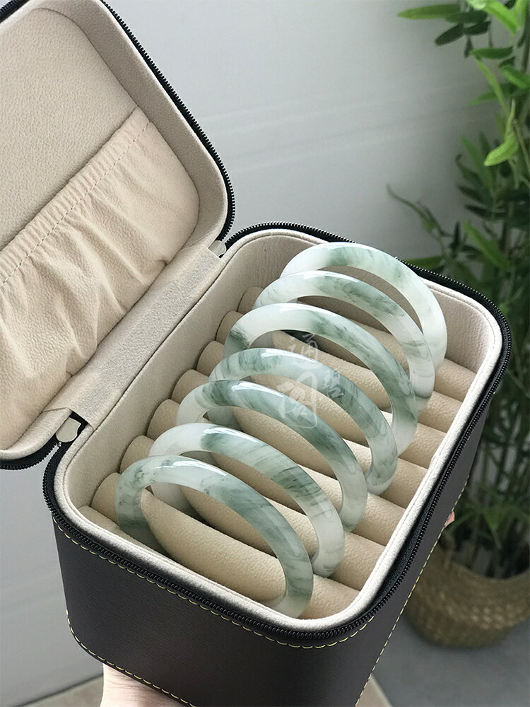 通碧閣天然新疆天山翠手鐲女款雪翠玉鐲金絲玉圓條冰翠非翡翠鐲子【北歐居家生活】