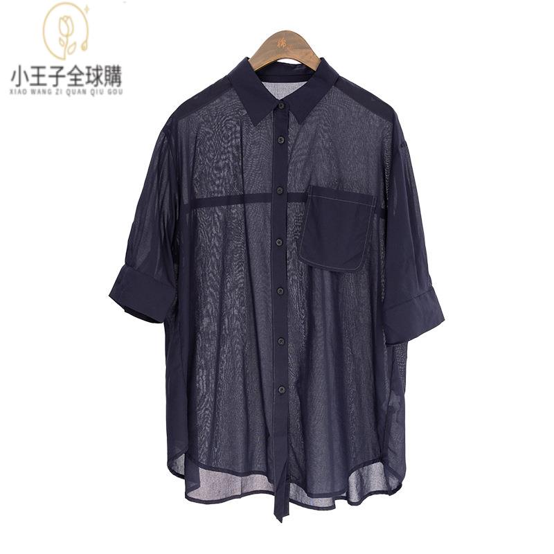 【公司現貨速發】免運 開發票 小王子女裝夏季全棉女士襯衫輕薄涼感襯衣 高支高密寬通勤舒適翻領襯衫女裝上衣 流行女裝 棉麻 早秋 日韓女裝