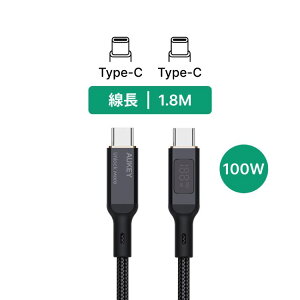 【預購】AUKEY Type-C to Type-C USB 1.8M 快充傳輸線（CB-MCC102）|WitsPer 智選家【最高點數22%點數回饋】
