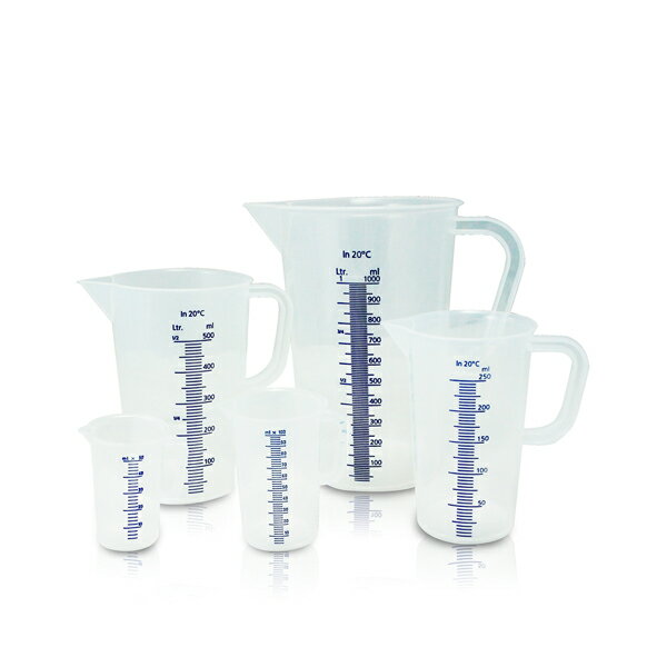 《VITLAB》有柄燒杯 藍色刻劃 Beaker with Handle, PP