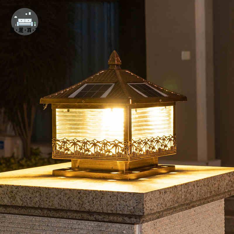 免運 太陽能燈 柱頭燈 壁燈 戶外壁燈 太陽能圍墻燈柱頭燈農村戶外庭院燈花園別墅超亮防水門柱燈大門燈店長推薦 開立發票 工廠現貨 特惠/全館折扣 mm5317