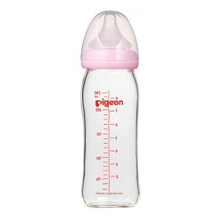 專品藥局 貝親Pigeon 寬口母乳實感玻璃奶瓶240ml【橘/綠/粉/白】( 實體簽約店面)