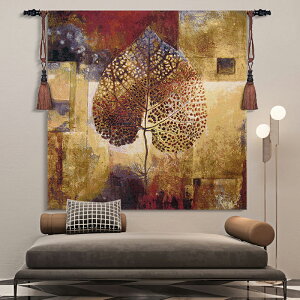鳳凰藝術掛毯 歐式提花壁毯 抽象ins北歐風大掛布客廳臥室墻 秋葉