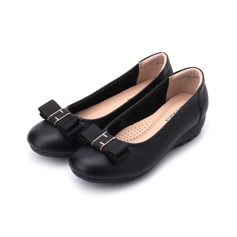 LUZZI 織帶結船台鞋 黑 女鞋