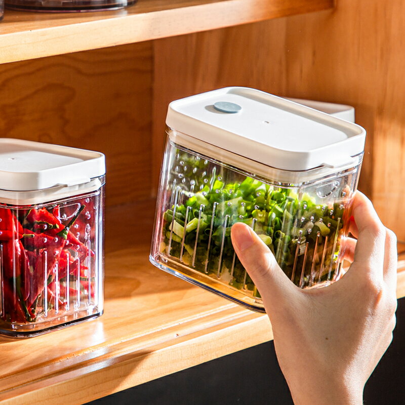 冰箱蔥花收納盒蔥姜蒜瀝水保鮮盒廚房密封蔬菜食品塑料整理箱神器