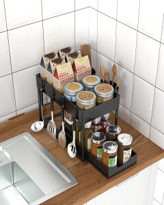 廚房水槽調味罐可推拉置物架化妝收納架客廳臥室收納架