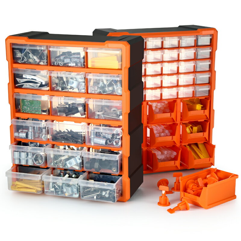 螺絲收納箱 塑料零件收納盒格子抽屜式多功能樂高長方形螺絲分類盒整理工具盒『CM47006』