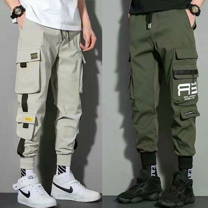 青春潮流工裝褲男|大碼40-95公斤男裝長褲|夏季冰絲工裝褲|透氣束腳褲|寬鬆工作褲|機能風傘兵褲|休閒褲子|韓版工作褲