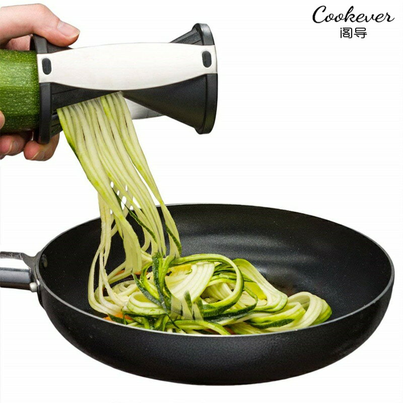 手持式蔬菜螺旋切絲器蔬菜黃瓜面條切絲器切長絲器刨絲器廚房工具 全館免運