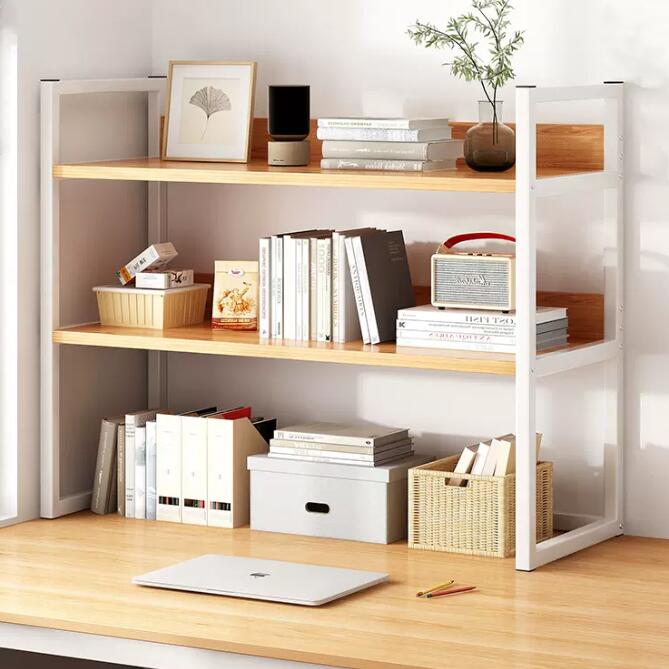 桌面置物架書架學生宿舍桌上簡易收納架臥室辦公室多層鐵藝小書櫃