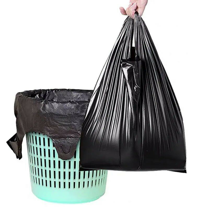 【家用加厚】垃圾袋家用加厚手提式背心黑色廚房中大號塑料袋