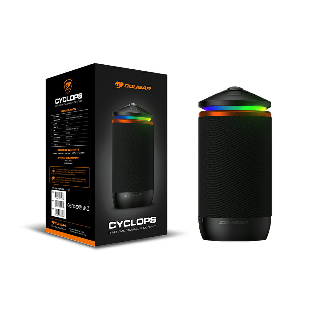 【享最高折300】COUGAR 美洲獅 CYCLOPS 整合式 RGB 視訊相機