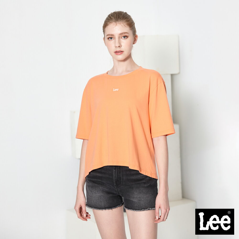 Lee 小LOGO傘狀短袖T恤 女 橘 Modern