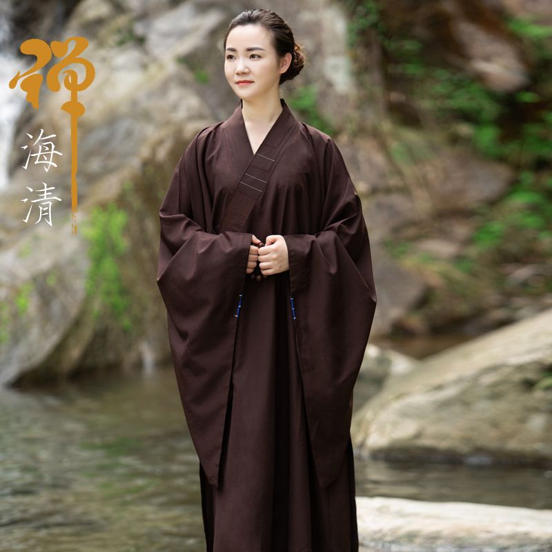 【免運/可開票】男裝 男外套 休閒褲 夾克男 風衣 大衣 海青居士服女春秋款長袍大褂四季男女款高檔和尚服海清衣僧服