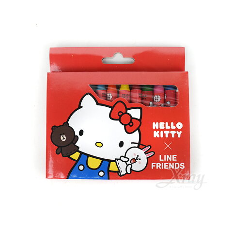 KITTYXLINE12色學童蠟筆，美術用品/開學用品/卡通/繪圖用具，X射線【C665035】 0