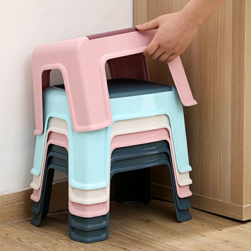 家用撞色矮凳 寶寶防滑墊腳凳兒童洗澡小凳子進門塑料成人換鞋凳
