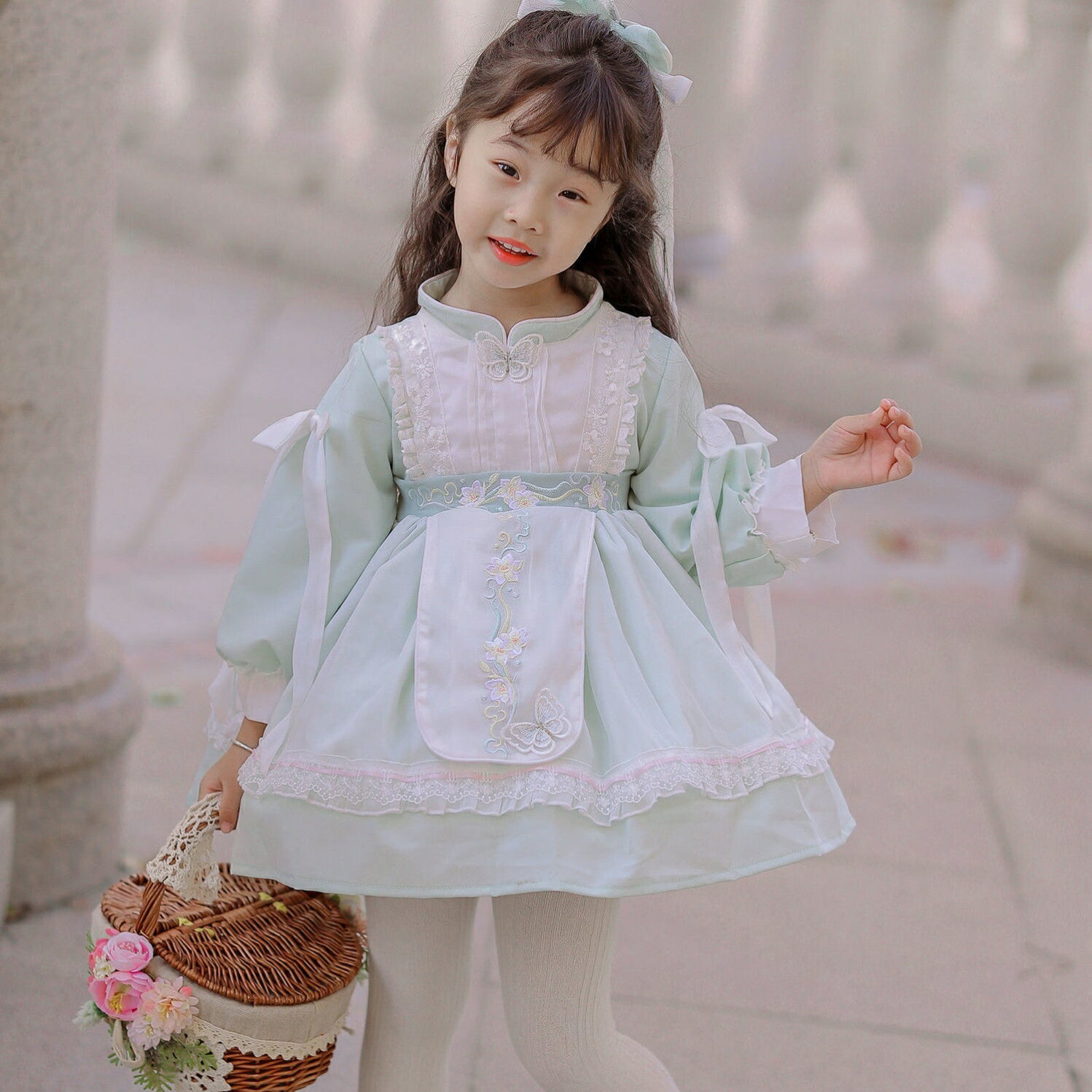 春季兒童洛麗塔改良漢服女寶寶中國風蓬蓬裙生日禮服可愛連衣裙