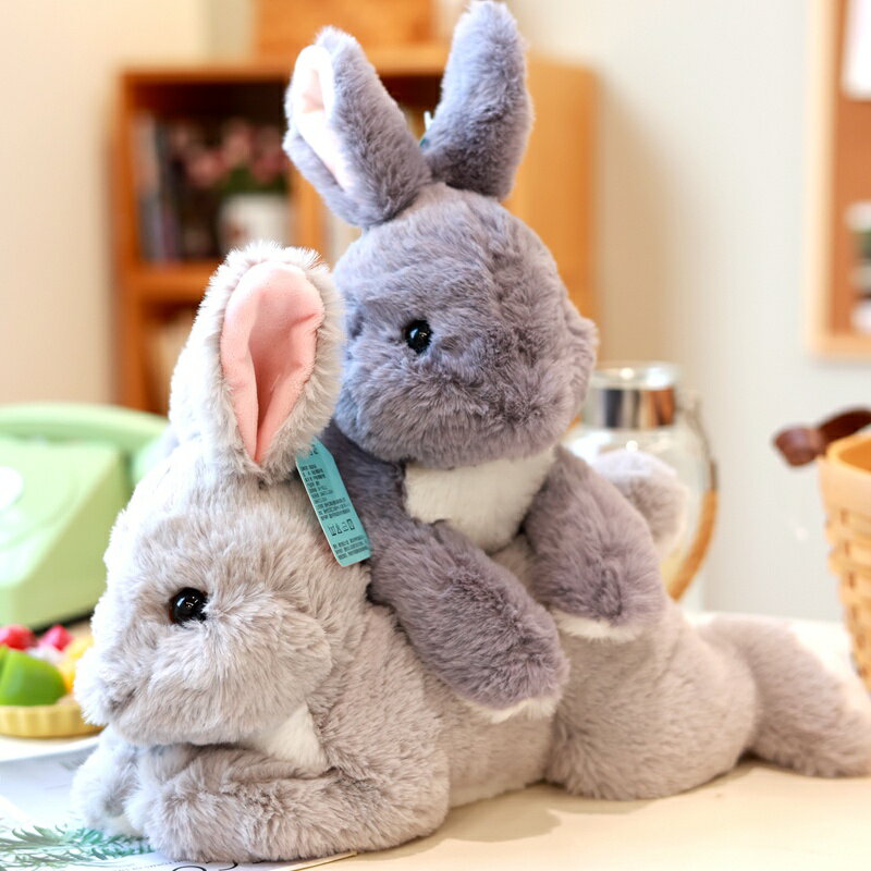 可愛仿真趴兔子公仔兔兔毛絨小白兔玩偶娃娃女生床上睡覺抱枕
