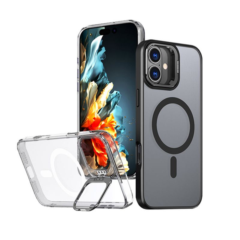 t-phox Apple 蘋果 iPhone 16 / 16 Plus 鏡頭支架磁吸保護殼 手機殼 保護套 雙料殼 磁吸殼 支援 MagSafe
