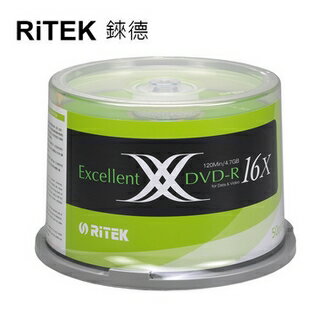 EF【RiTEK錸德】 16X DVD-R 桶裝 4.7GB X版 50片/組