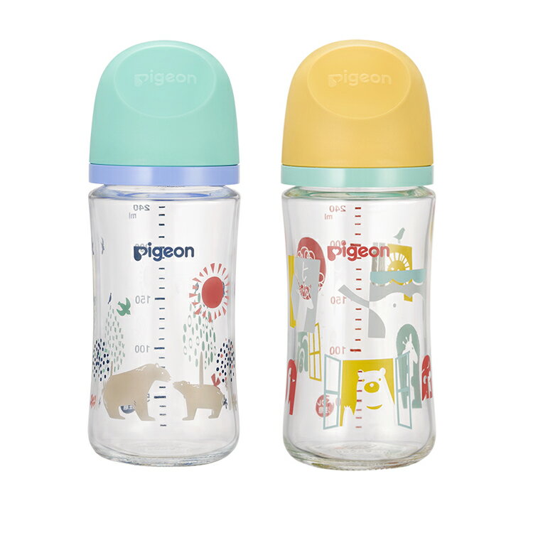 Pigeon貝親 三代母乳實感玻璃奶瓶240ml北極熊/動物園【德芳保健藥妝】