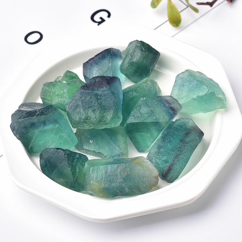 天然水晶原石螢石吊墜藍綠螢石原石礦石礦物晶體標本能量掛件裝飾