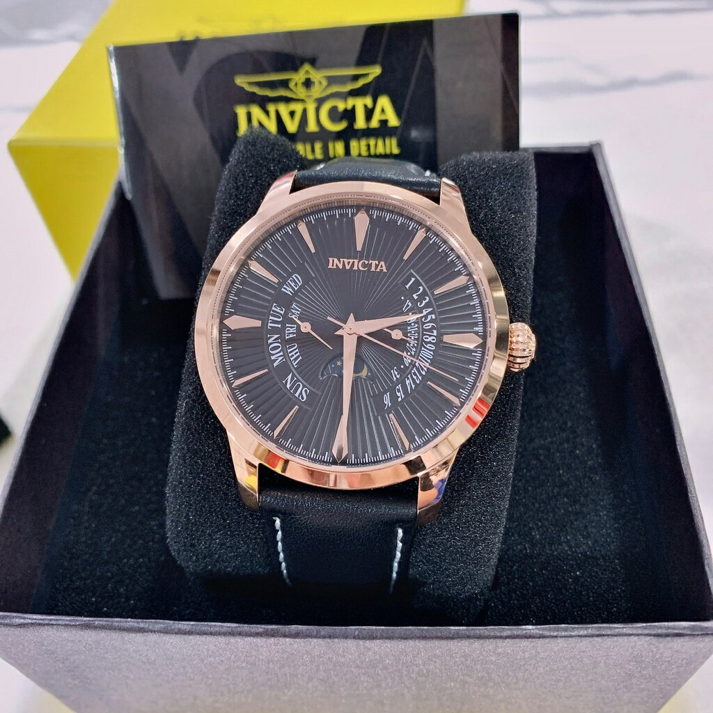(Little bee小蜜蜂精品)INVICTA 英威塔 日月星辰款 石英款皮錶