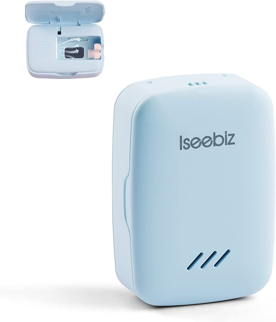 【日本代購】Iseebiz 牙刷除菌盒 個人用 烘乾風扇功能 UV-C LED 藍色