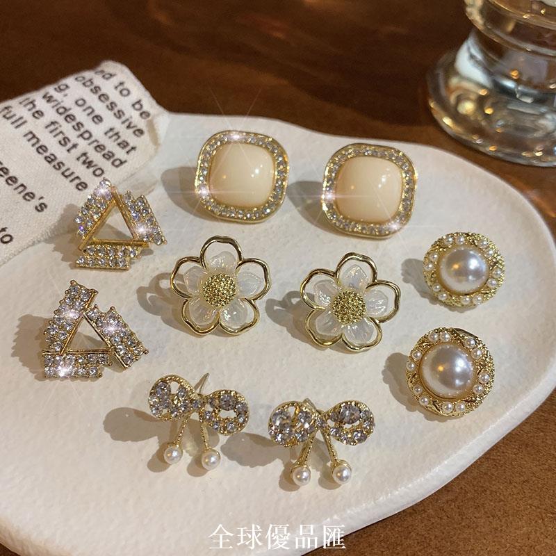 【全球優品匯】法式復古珍珠耳釘女網紅氣質耳環2023年新款潮高級感簡約時尚耳飾