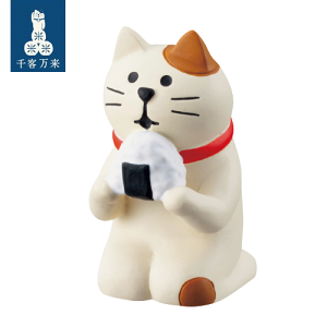 日本DECOLE 療癒小物 公仔 攝影道具 - 吃飯糰的貓 Concombre ( ZCB-26362 ) 喵星人 現貨