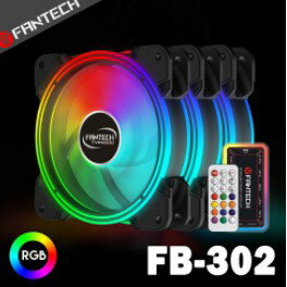 FANTECH FB-302 雙光圈遙控RGB燈效電腦風扇套組