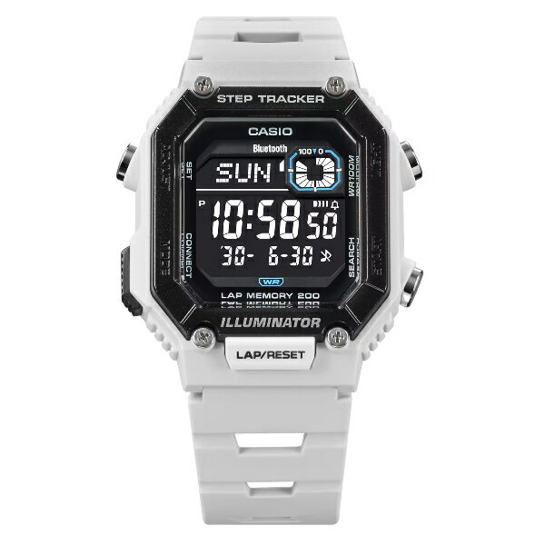 CASIO 卡西歐WS-B1000-8BV 簡約運動藍芽計步器腕錶 白色 41.3 mm｜樂天全館特惠中★指定刷卡回饋10%