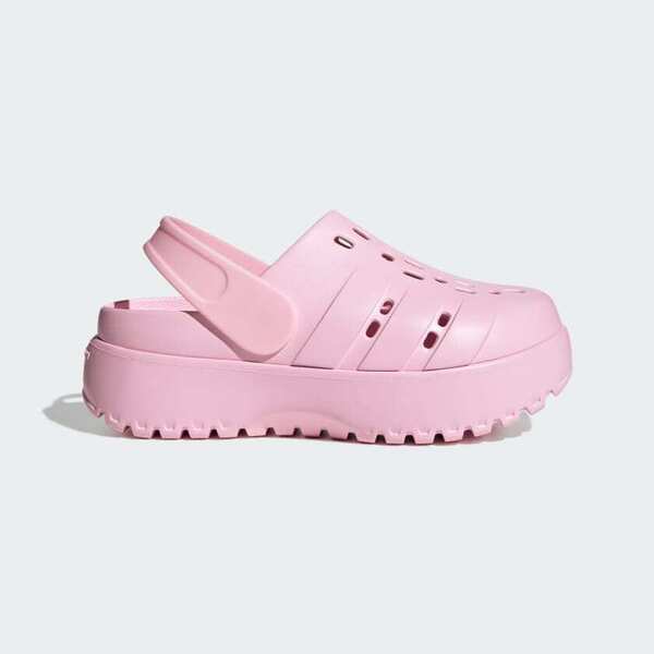 Adidas Adilette Clog Platform [JR2626] 女 涼拖鞋 休閒 厚底 防水 粉紅