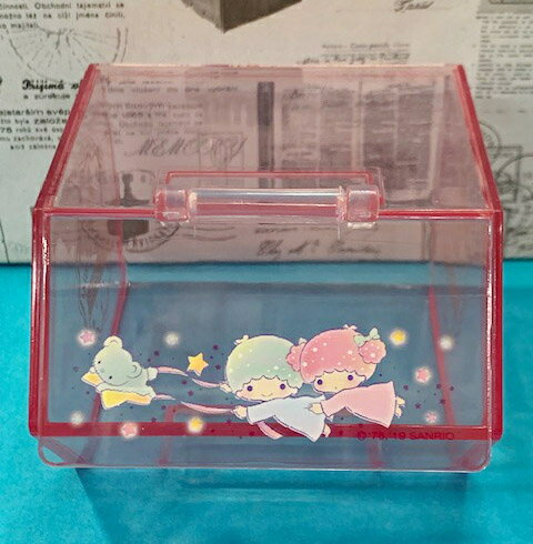 【震撼精品百貨】Little Twin Stars KiKi&LaLa 雙子星小天使 三麗鷗雙子星掀蓋式透明置物盒-粉#00882 震撼日式精品百貨