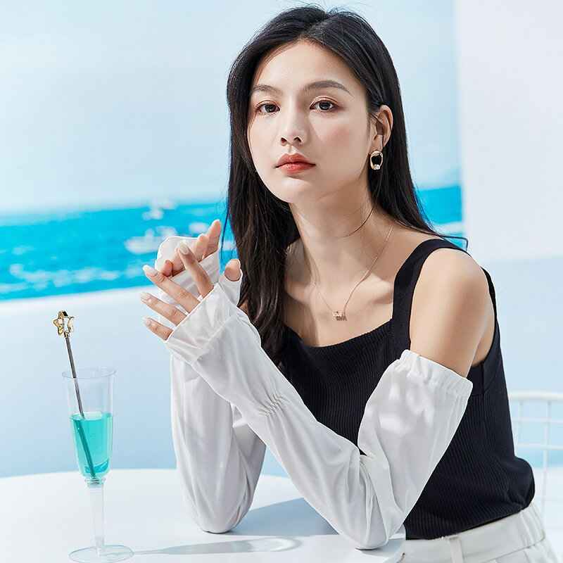 防曬袖套露指手套-夏季加長護臂寬鬆女配件4色74dz12【獨家進口】【米蘭精品】