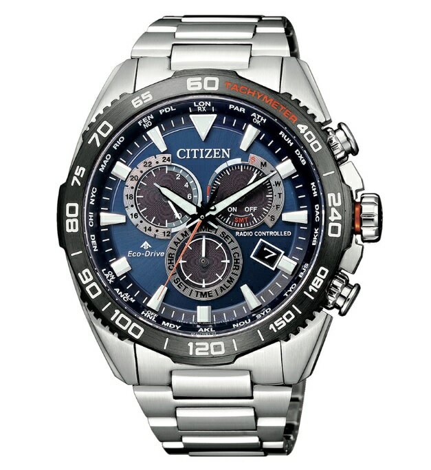 CITIZEN 星辰錶 CB5034-82L PROMASTER 廣告款/光動能電波對時萬年曆計時腕錶 / 藍面 44.6mm｜樂天全館特惠中★指定刷卡回饋10%