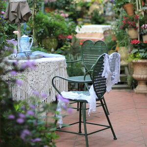 戶外桌椅鐵藝美式做舊三件套組合創意文藝休閑家用花園陽臺心形椅