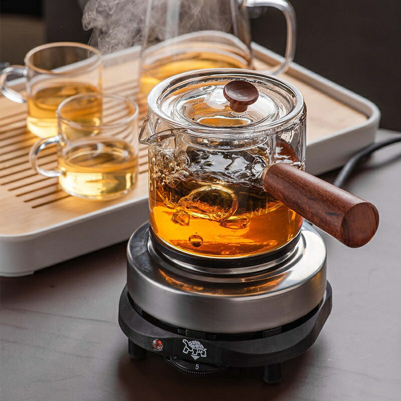【免運】開發票 美雅閣| 茶壺 側把玻璃茶壺耐高溫加厚家用電熱爐煮茶壺耐熱過濾泡茶器茶具套裝