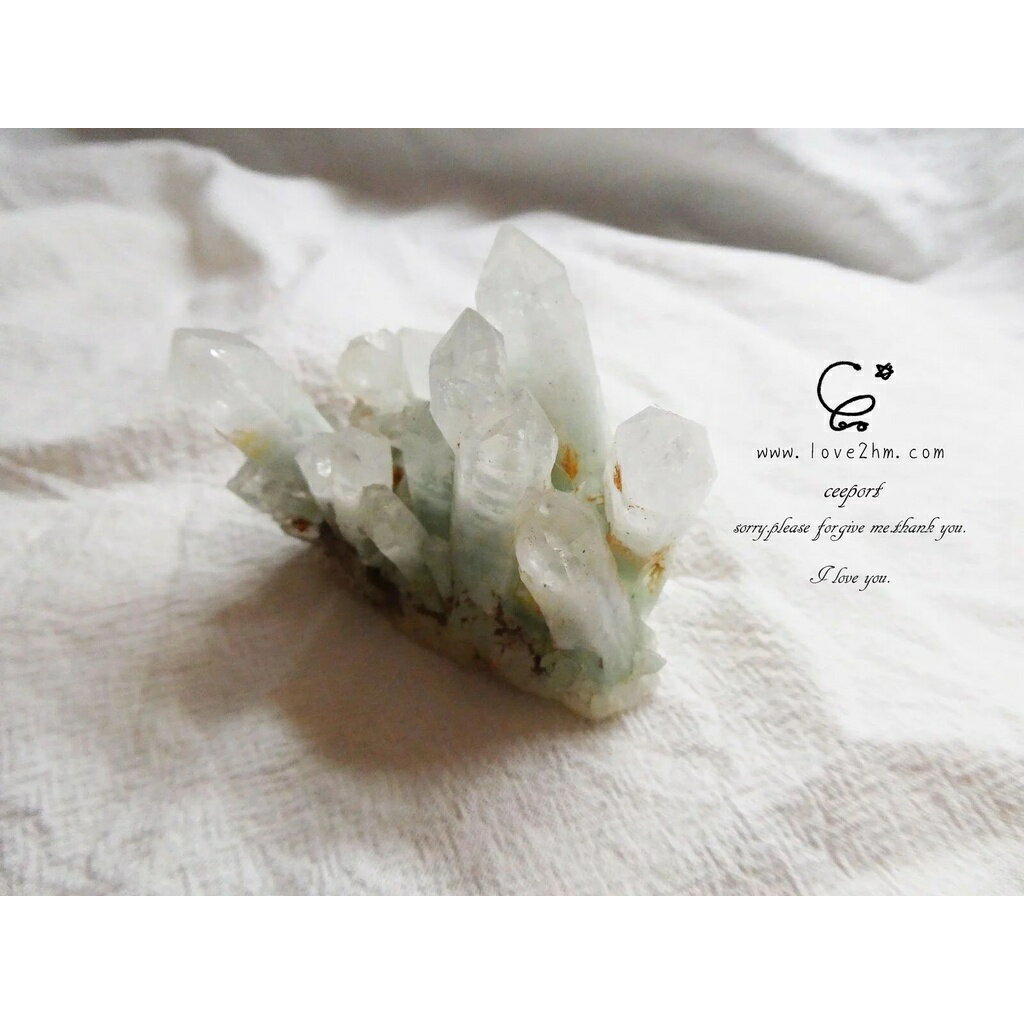 綠幽靈晶簇 21961/綠幽靈水晶/水晶飾品/ [晶晶工坊-love2hm]