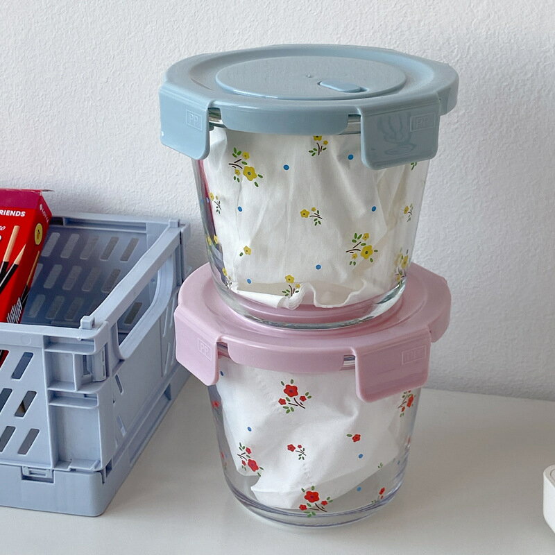 玻璃飯盒圓形保鮮碗微波爐可用帶蓋湯碗學生便攜上班族家用保鮮盒
