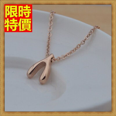 玫瑰金純銀項鍊吊墜-情人節禮物時尚熱銷許願骨飾品2色71x38【獨家進口】【米蘭精品】