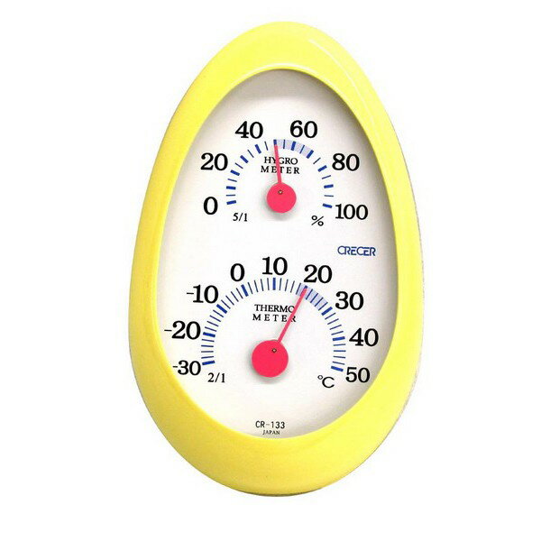 CRECER溫濕度計(日本原裝)溫度計/濕度計/溼度計/溫溼度計CR-133(黃色)