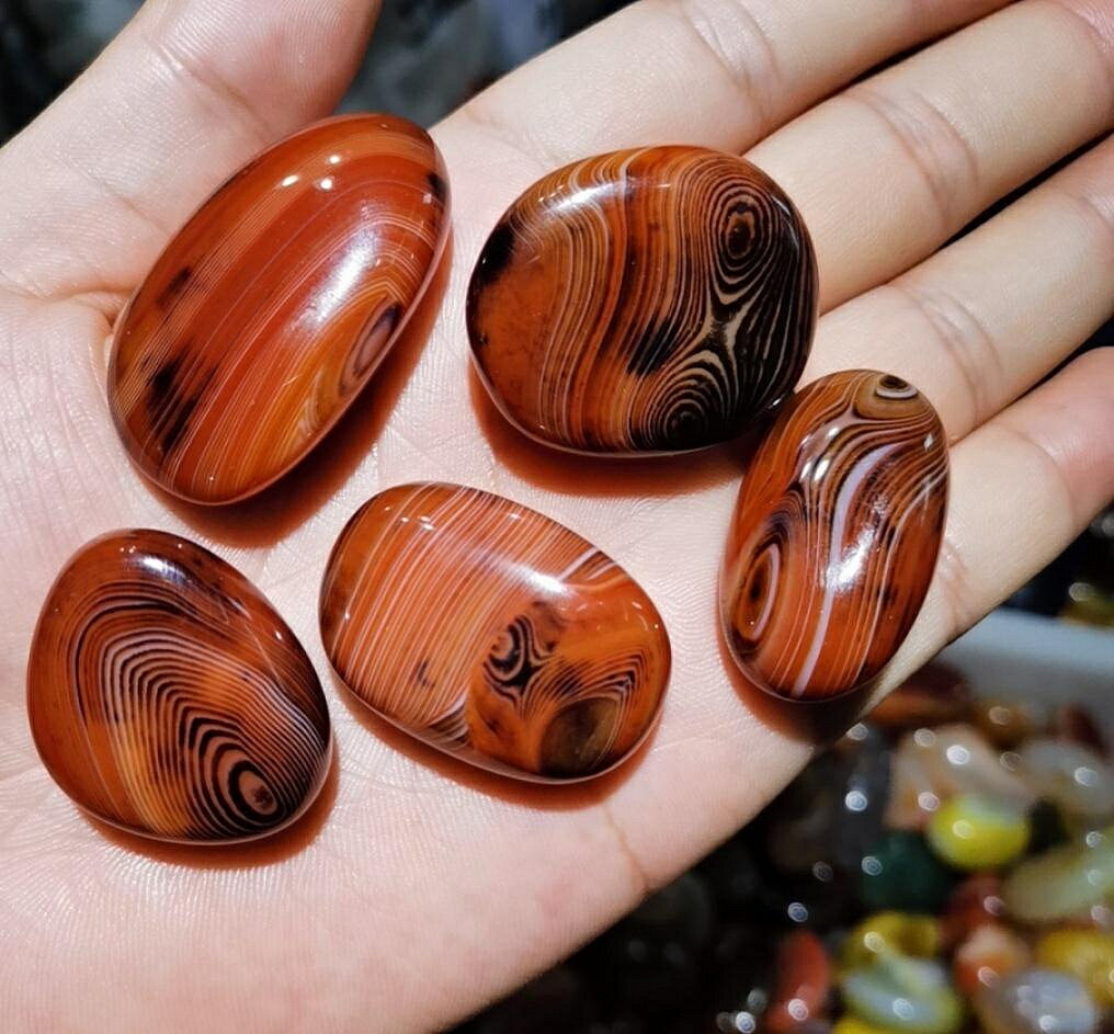 纏絲仿瑪瑙南京雨花石原石手把玩件魚缸多肉紀念品彩石裝飾