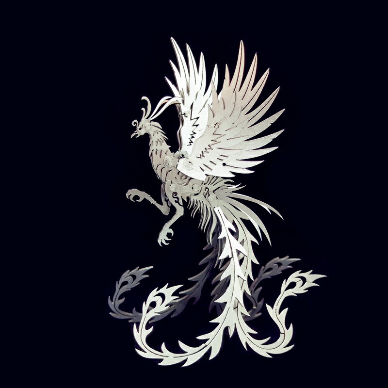 鋼魔獸浴火鳳凰朱雀3d金屬不銹鋼拼裝模型立體拼圖高難度組裝玩具