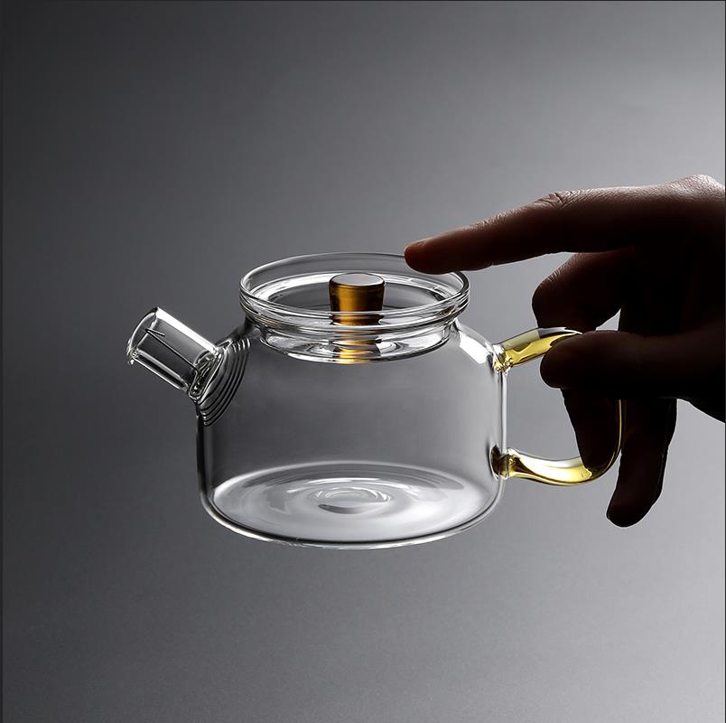 玻璃小茶壺功夫茶單壺帶過濾網迷你一人用耐熱綠茶壺日式喝茶茶具