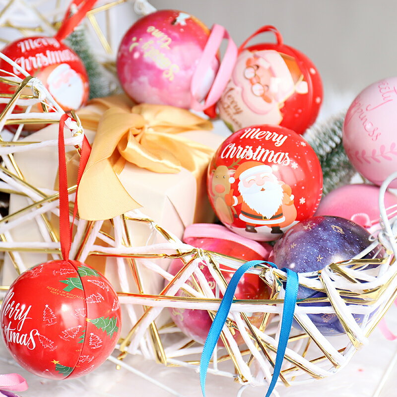 圣誕節裝飾小禮品圓形馬口鐵罐糖果精美包裝禮物盒子ins風伴手禮